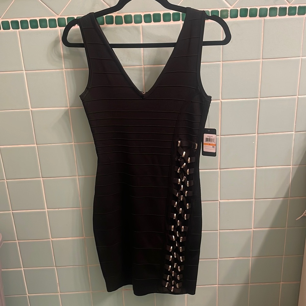 NWT GUESS Women’s Black Sleeveless Above The Knee Sheath Cocktail Dress Size S
